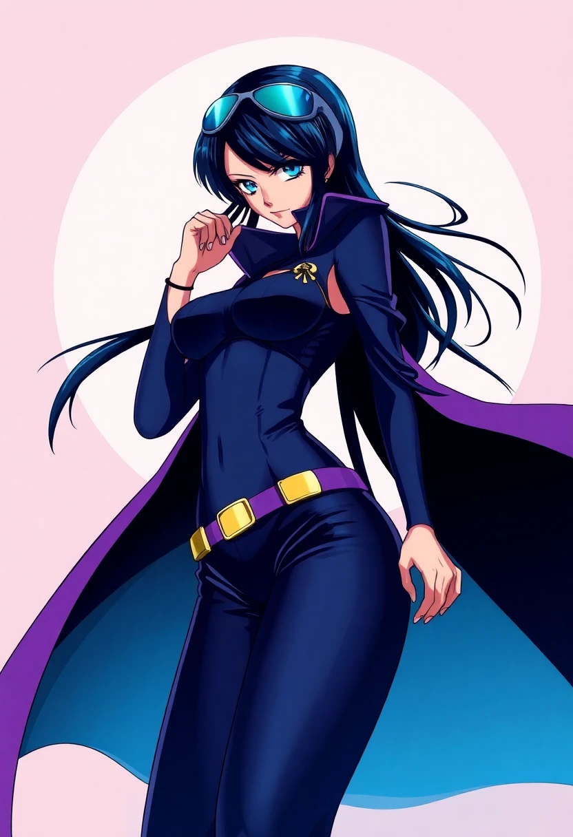 Anime-style poster of Nico Robin from One Piece in bold, cel-shaded colors