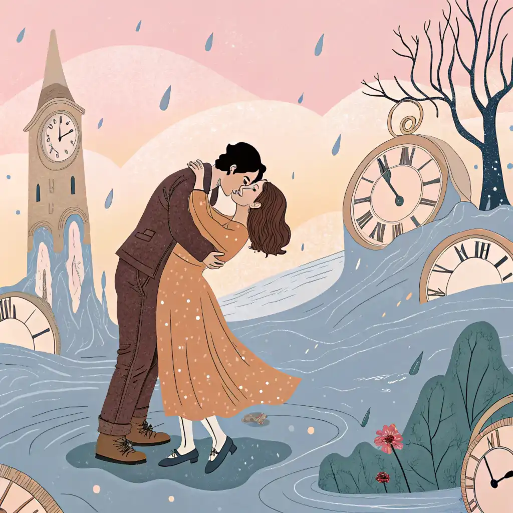 Surrealism style with dreamlike scenes, melting objects, and impossible landscapes
