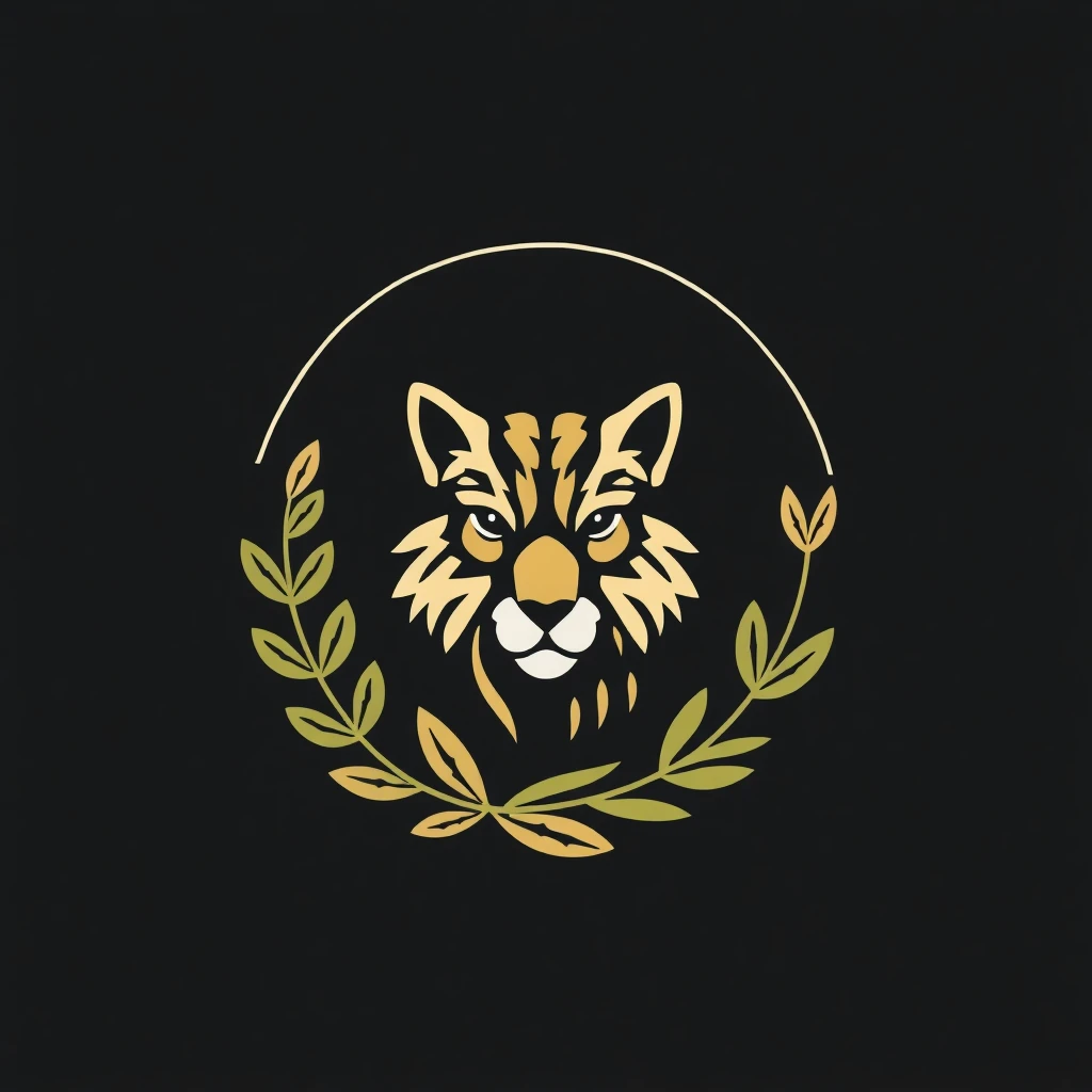 Realistic style logo with detailed natural elements, perfect blend of flora and fauna with brand identity