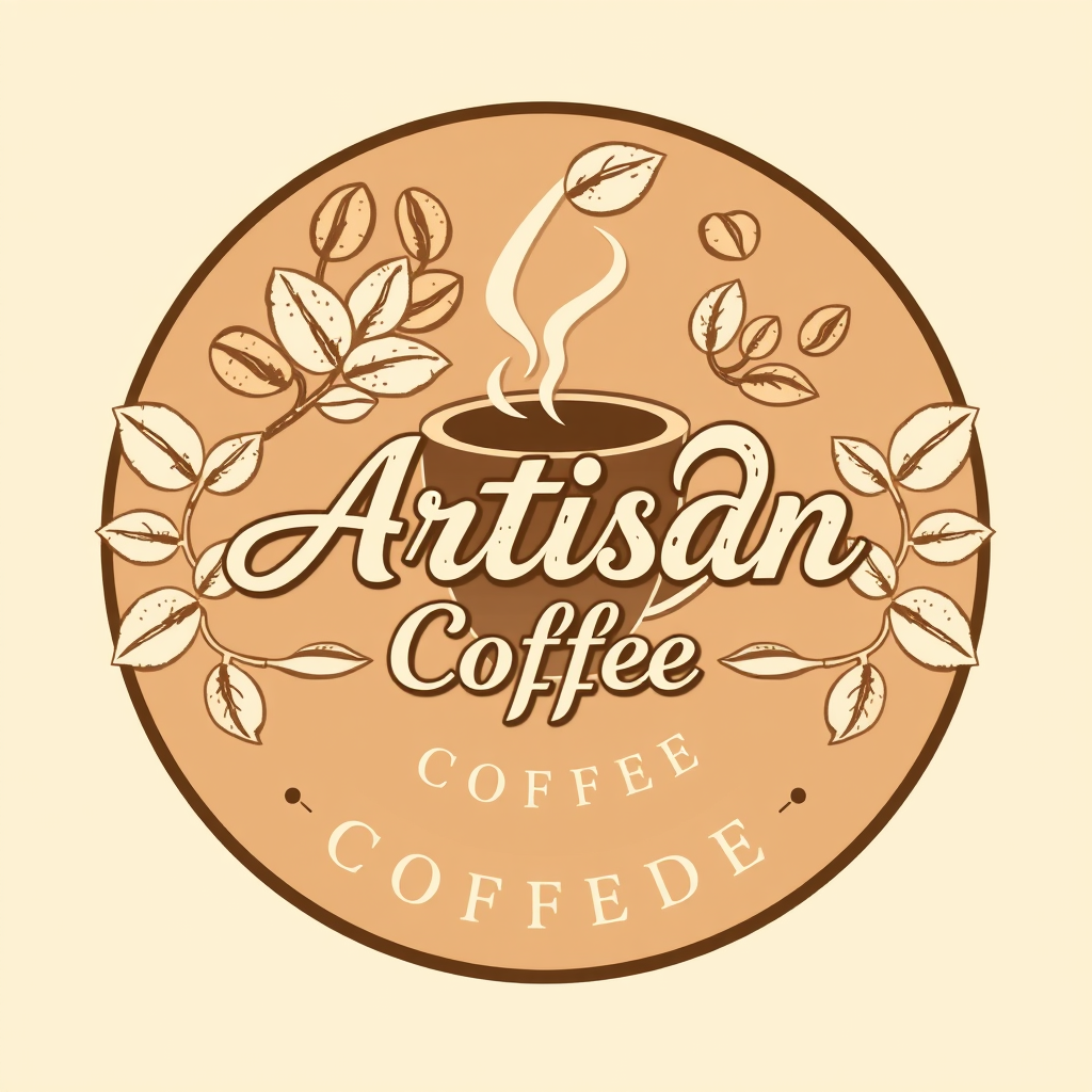 Custom vintage coffee shop logo design featuring artisanal elements and warm colors, demonstrating AI logo maker's versatile style options